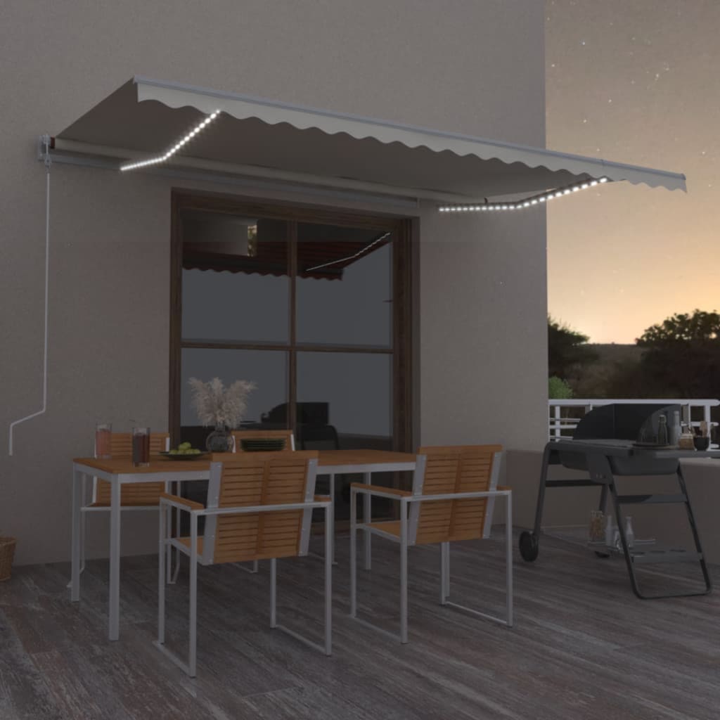Avtomatska tenda LED + senzor 500×350 cm krem