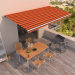 Avtomatsko zložljiva tenda 600x350 cm oranžna in rjava