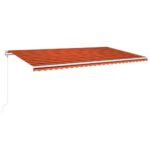 Avtomatska tenda LED + senzor 600x350 cm oranžna/rjava - Image 2