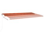 Avtomatska tenda LED + senzor 600x350 cm oranžna/rjava - Image 3