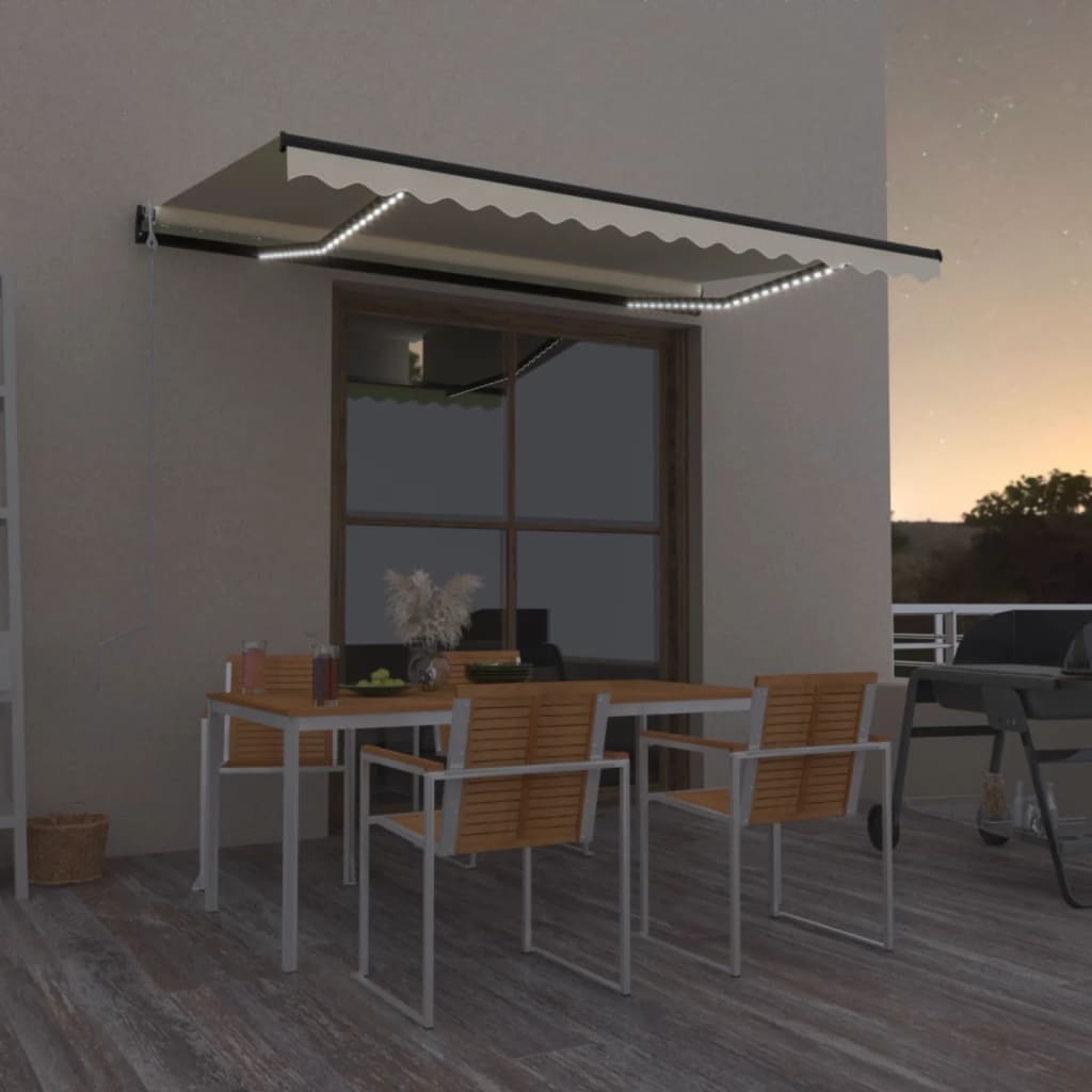 Avtomatska tenda LED + senzor 450×350 cm krem
