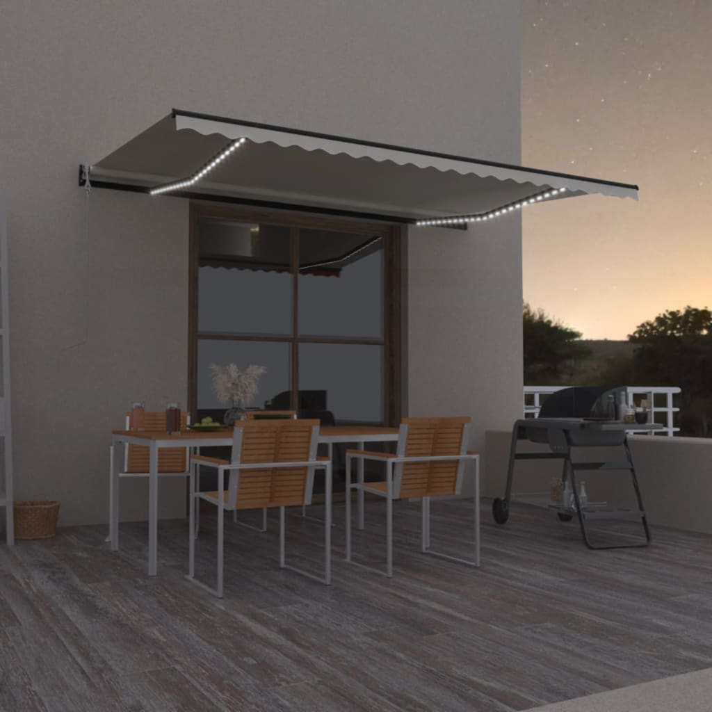 Avtomatska tenda LED + senzor 500×350 cm krem