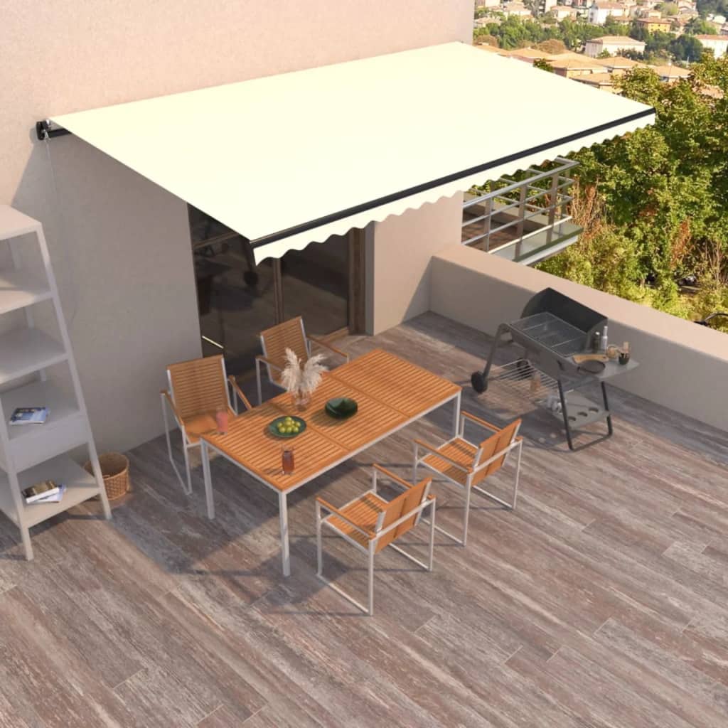 Ročno zložljiva tenda 600×350 cm krem