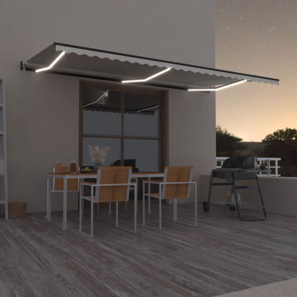 Avtomatska tenda LED + senzor 600×350 cm krem
