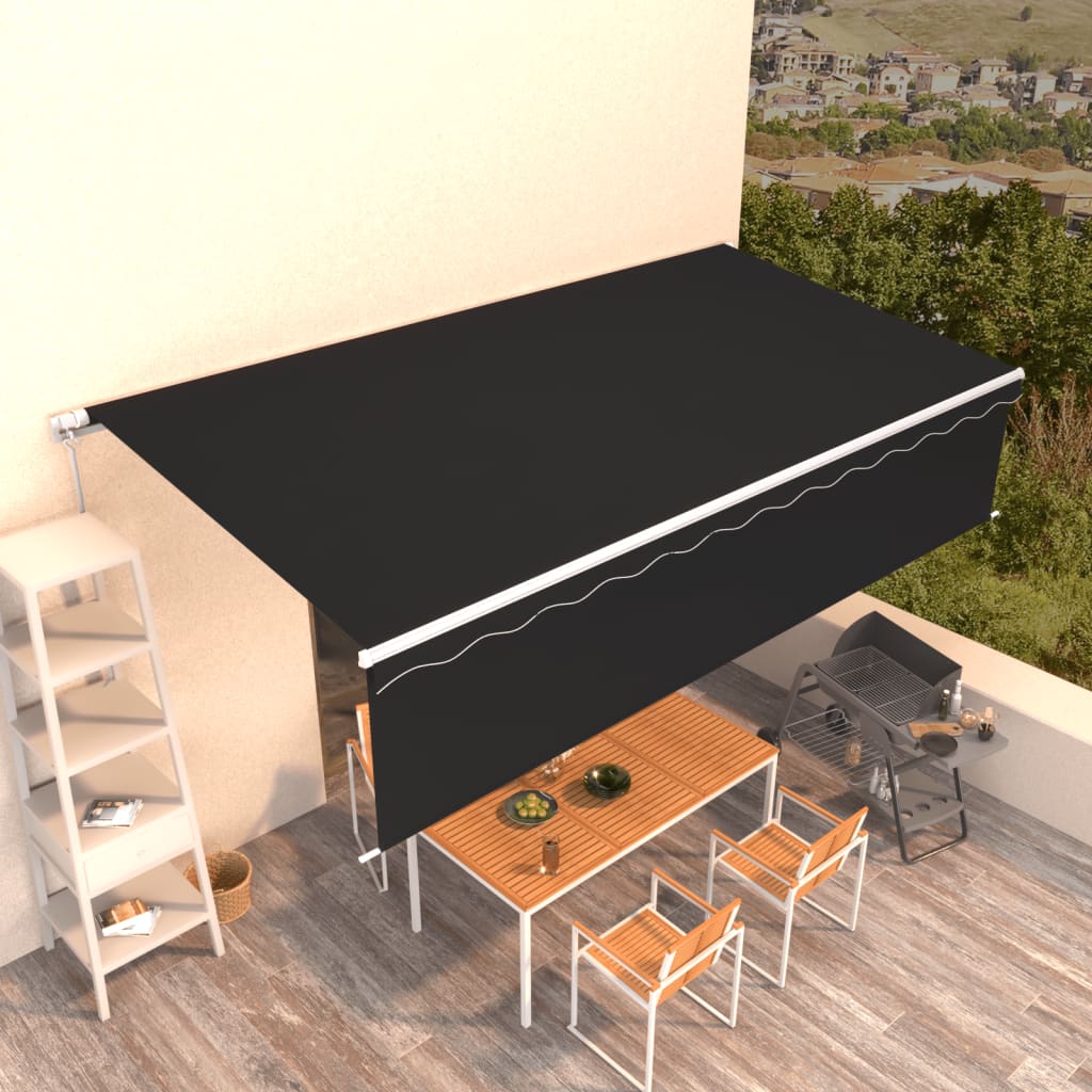 Ročno zložljiva tenda s senčilom 6×3 m antracitna
