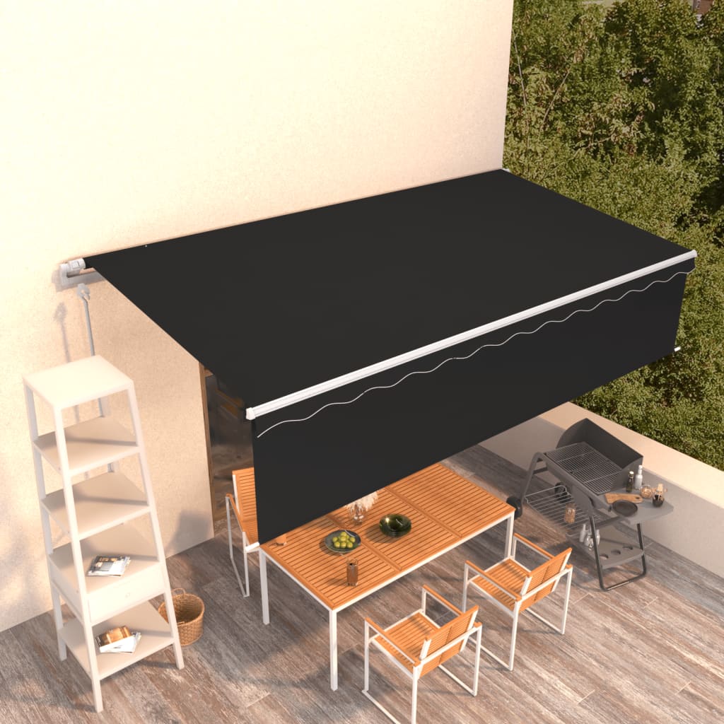 Avtomatsko zložljiva tenda s senčilom 6×3 m antracitna