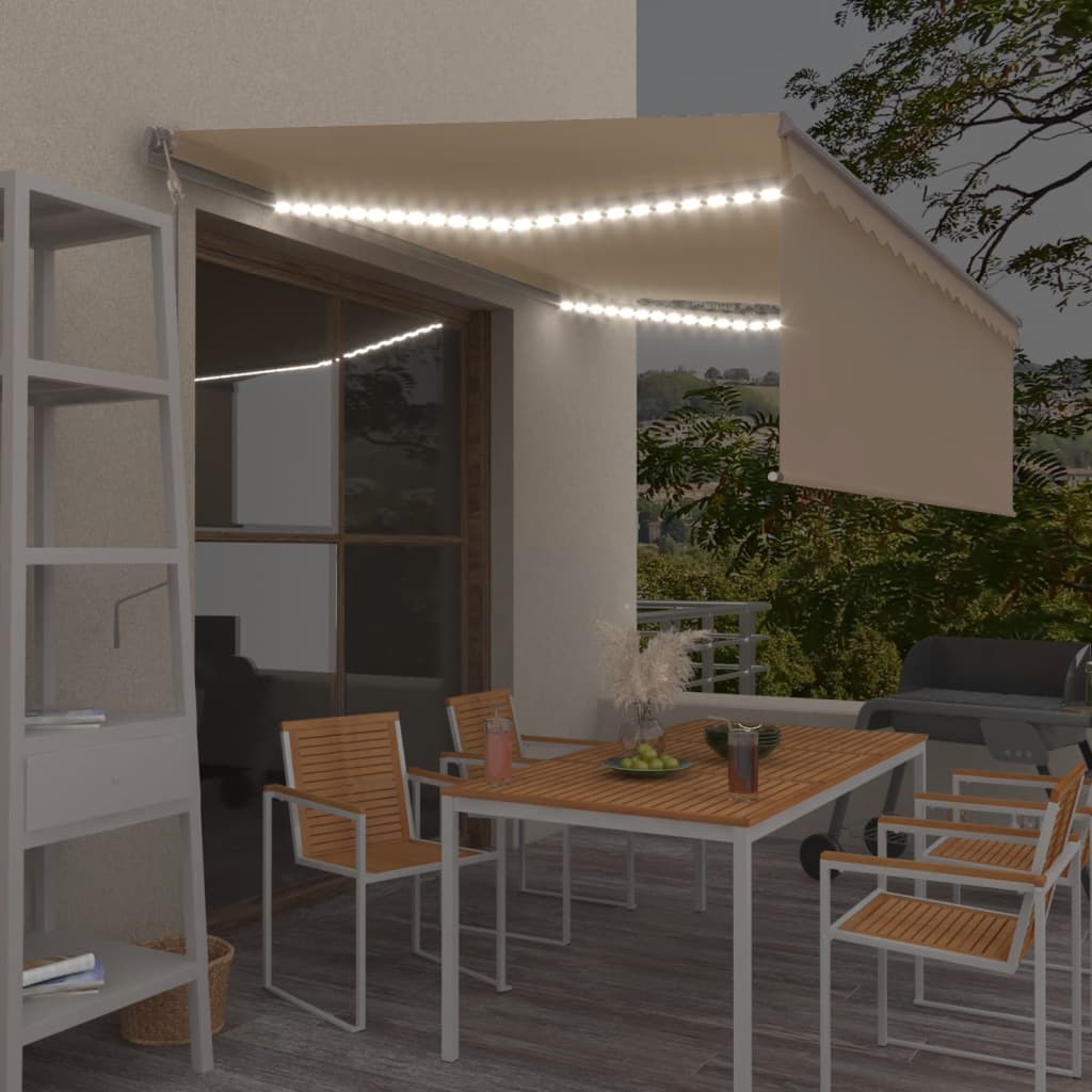 Avtomatska tenda s senčilom LED + senzor 4,5×3 m krem
