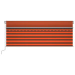 Avtomatska tenda s senčilom LED + senzor 4,5x3 m oranžna/rjava - Image 3