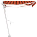 Avtomatska tenda LED + senzor 350x250 cm oranžna/rjava - Image 3