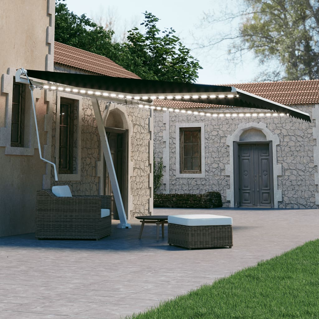 Avtomatska tenda LED + senzor 400×300 cm antracitna