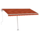 Avtomatska tenda LED + senzor 400x300 cm oranžna/rjava - Image 2