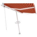 Avtomatska tenda LED + senzor 400x300 cm oranžna/rjava - Image 3