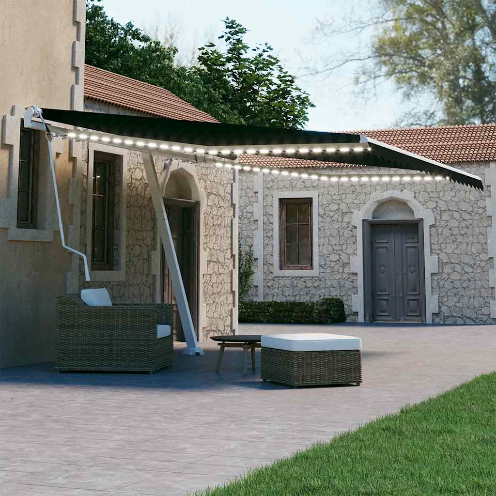Avtomatska tenda LED + senzor 450×300 cm antracitna
