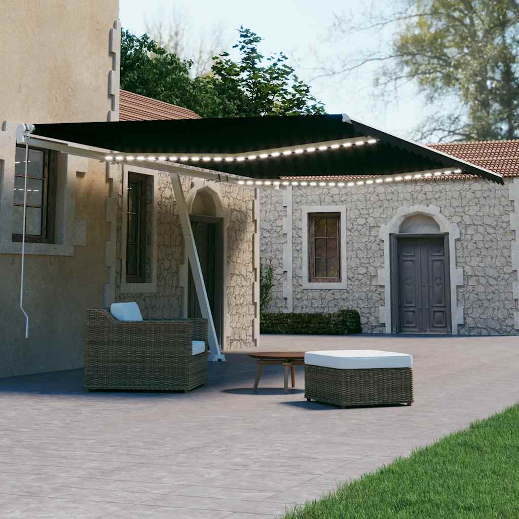 Avtomatska tenda LED + senzor 500×300 cm antracitna