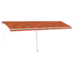 Ročno zložljiva tenda z LED lučkami 600x300 cm oranžna in rjava - Image 2
