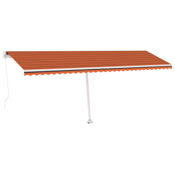 Ročno zložljiva tenda z LED lučkami 600x300 cm oranžna in rjava - Image 2