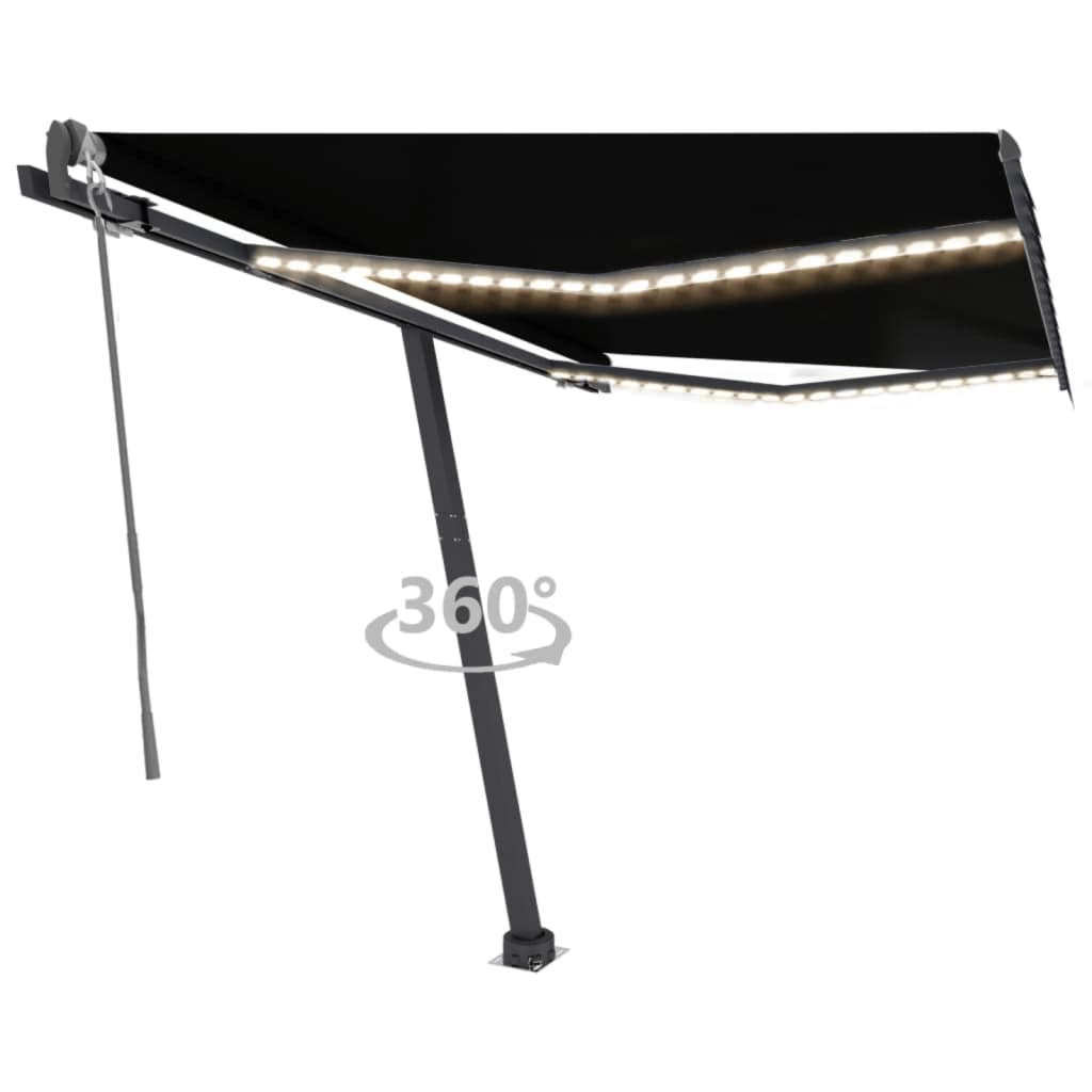 Avtomatska tenda LED + senzor 300×250 cm antracitna