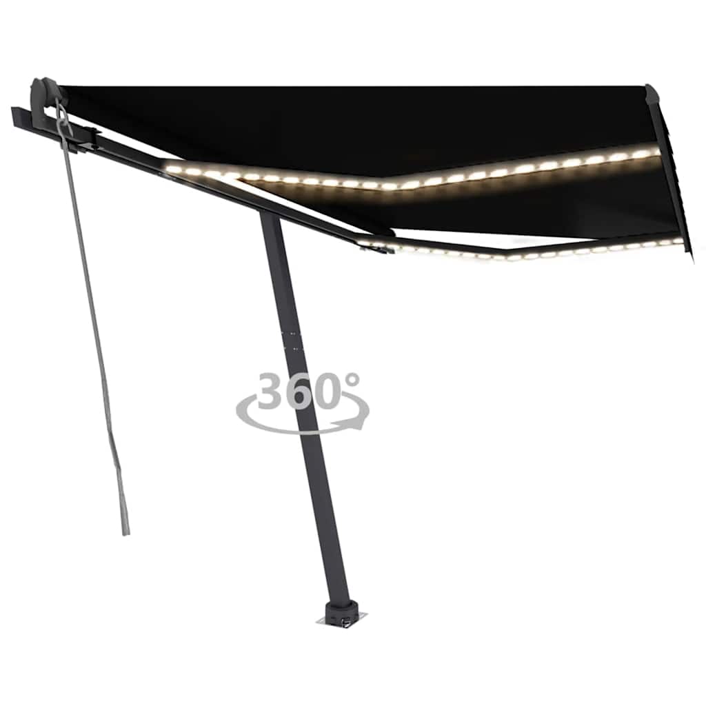 Avtomatska tenda LED + senzor 350×250 cm antracitna