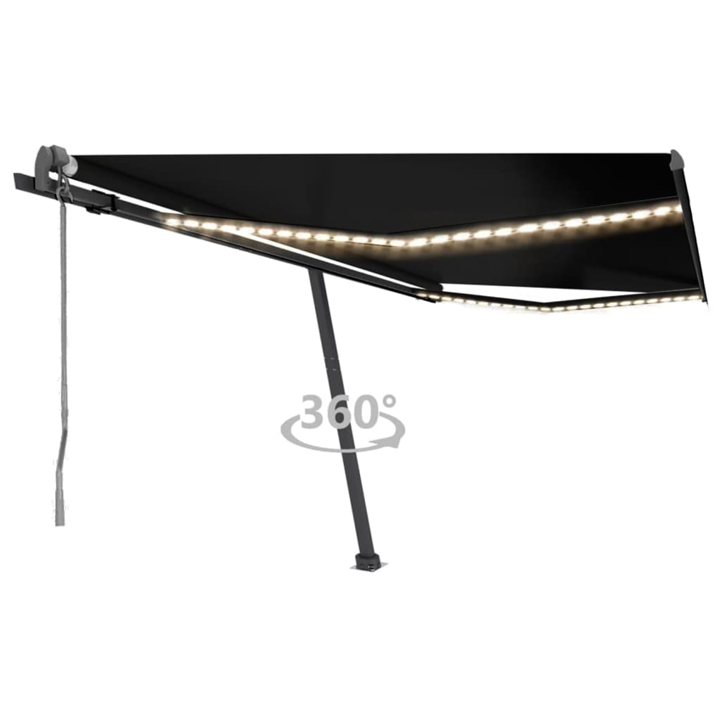 Avtomatska tenda LED + senzor 400×300 cm antracitna