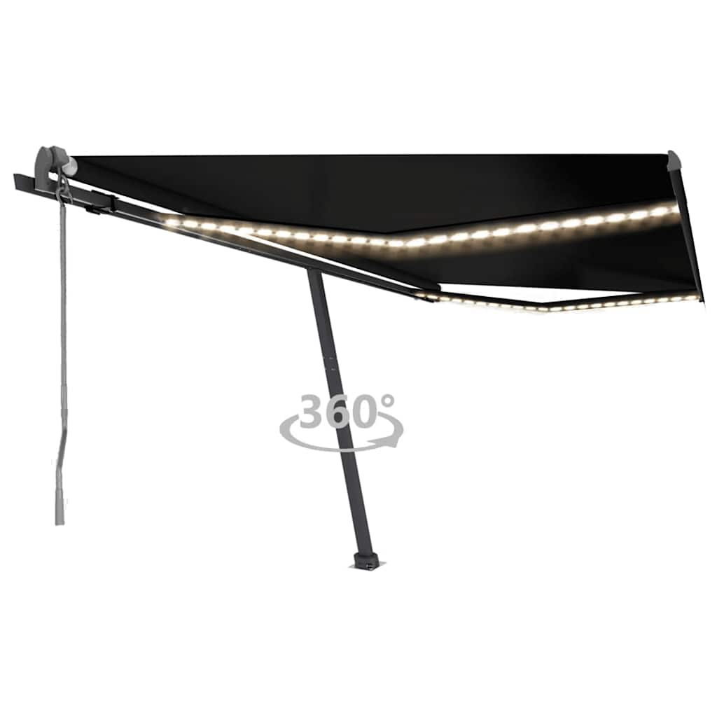 Avtomatska tenda LED + senzor 450×300 cm antracitna