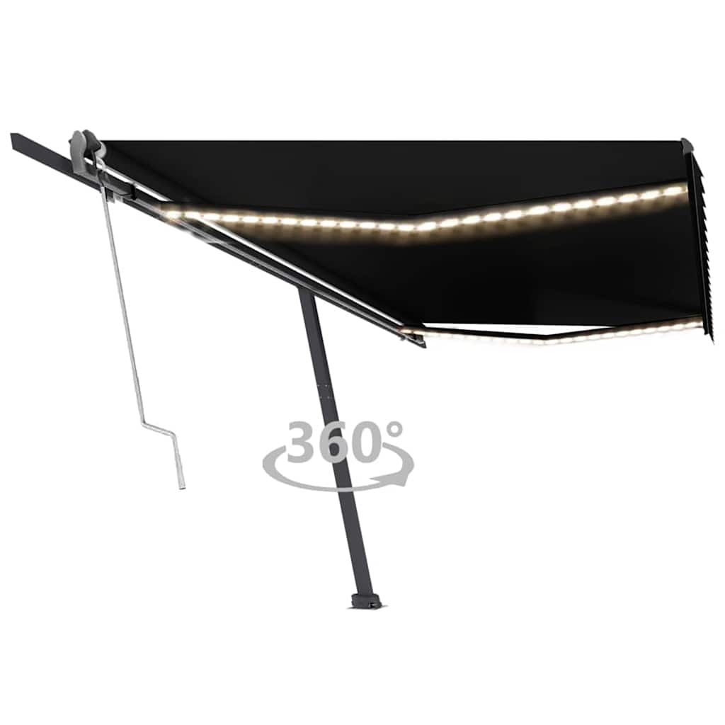 Avtomatska tenda LED + senzor 500×300 cm antracitna