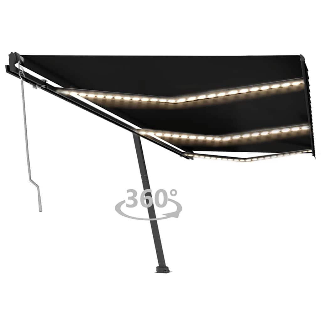 Avtomatska tenda LED + senzor 600×300 cm antracitna