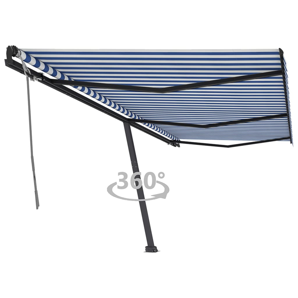 Prostostoječa ročno zložljiva tenda 600×350 cm modra/bela