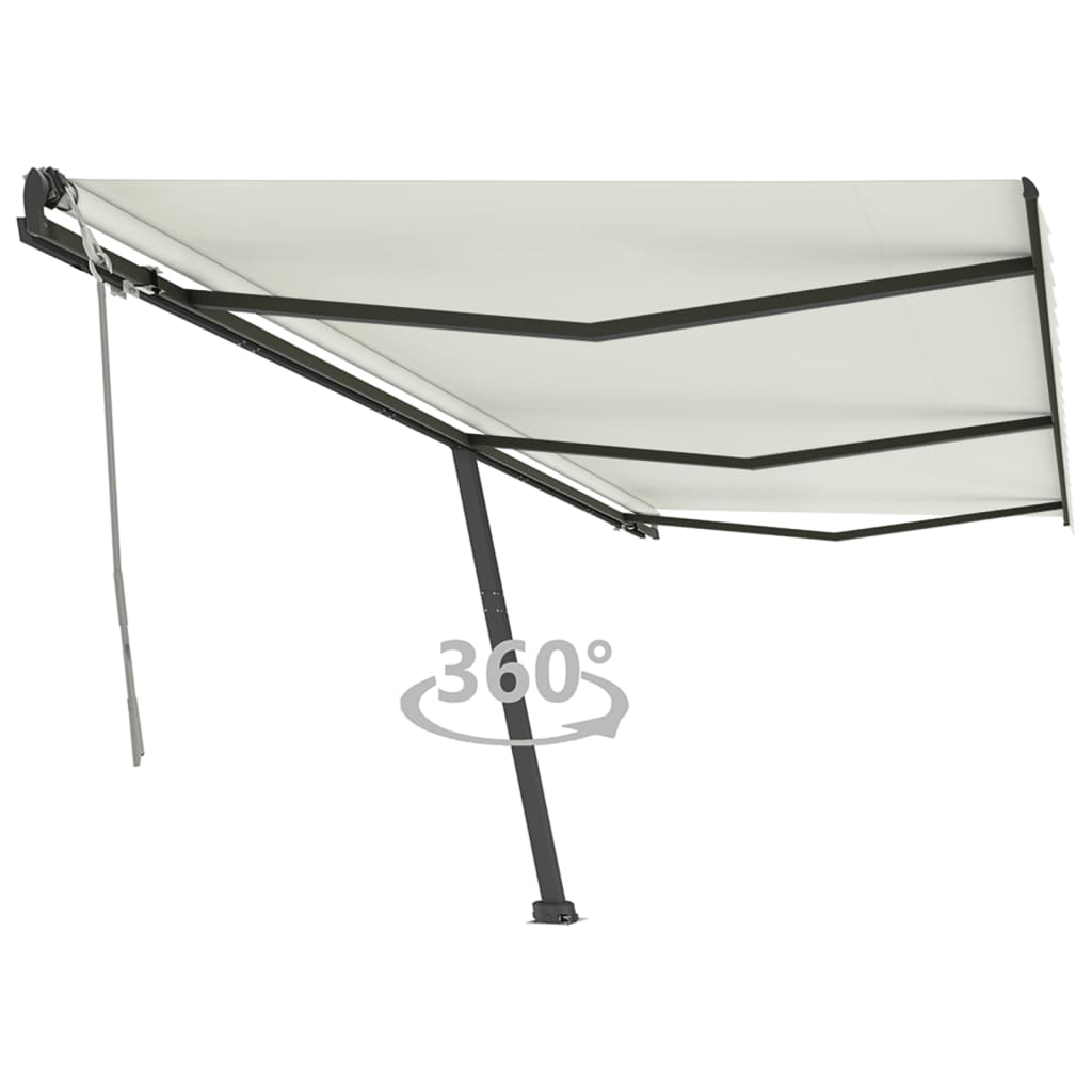 Prostostoječa ročno zložljiva tenda 600×350 cm krem