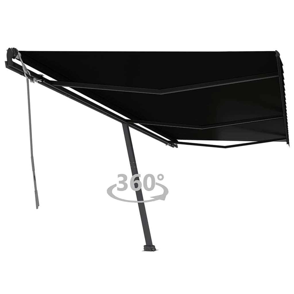 Prostostoječa ročno zložljiva tenda 600×350 cm antracitna