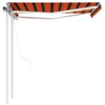 Avtomatska tenda LED + senzor 3x2,5 m oranžna in rjava - Image 2