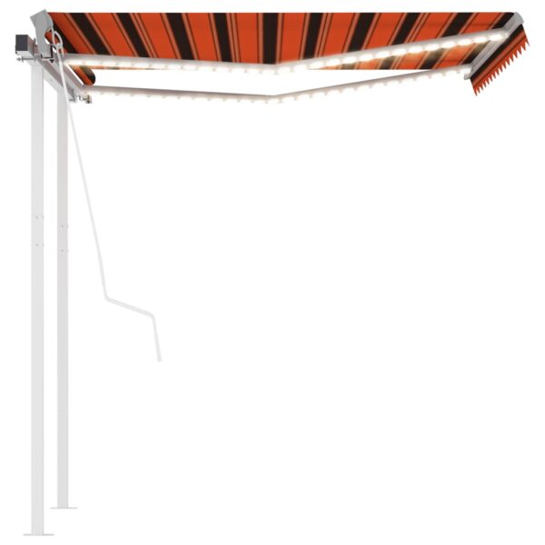 Avtomatska tenda LED + senzor 3x2,5 m oranžna in rjava - Image 2