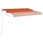 Avtomatska tenda LED + senzor 3x2,5 m oranžna in rjava - Image 3