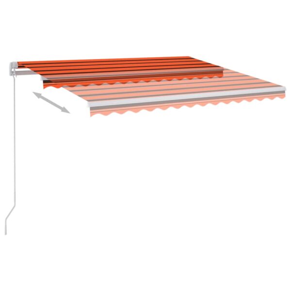 Avtomatska tenda LED + senzor 3x2,5 m oranžna in rjava - Image 3