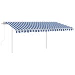 Avtomatsko zložljiva tenda s stebrički 4x3 m modra in bela - Image 2