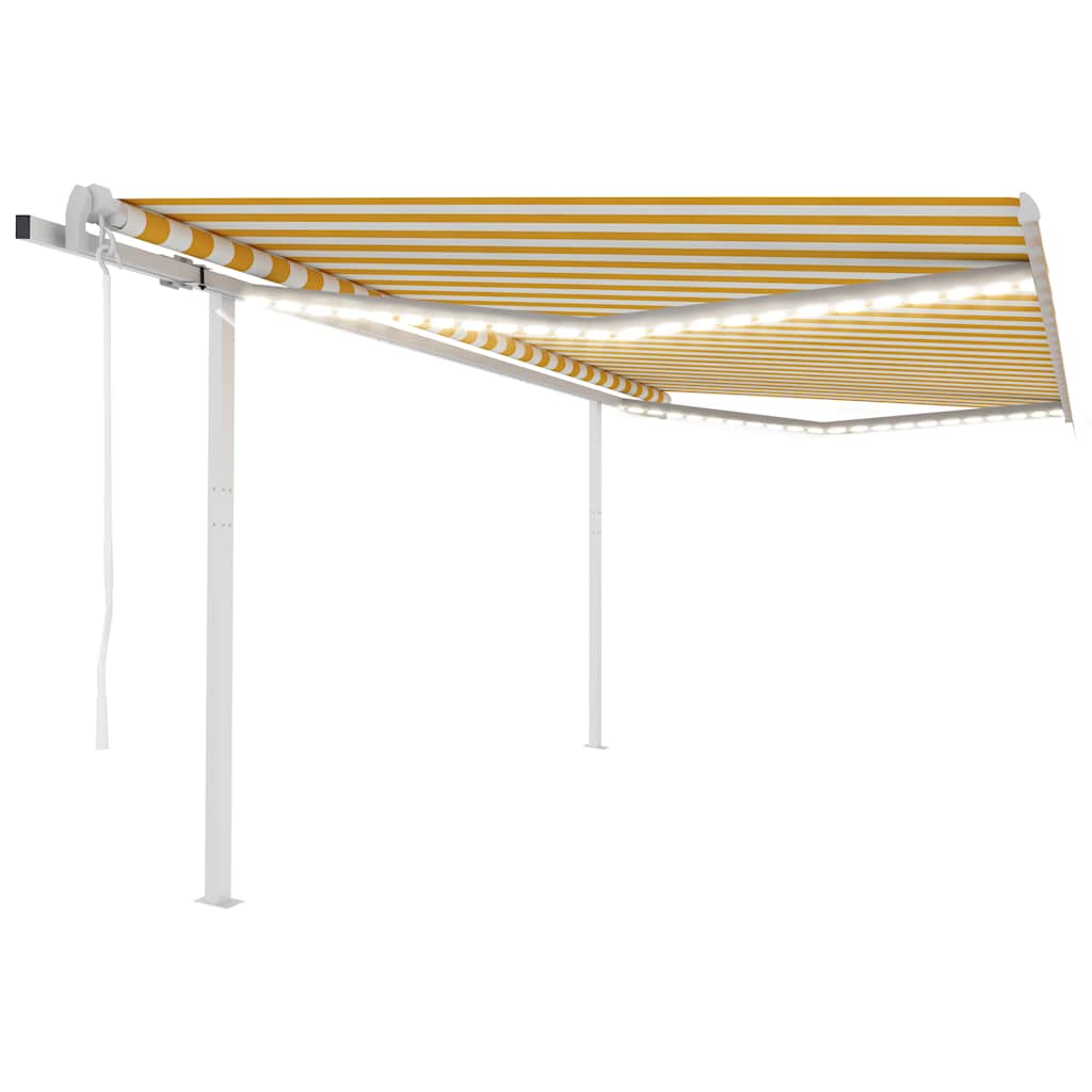 Avtomatska tenda LED + senzor 4×3 m rumena in bela