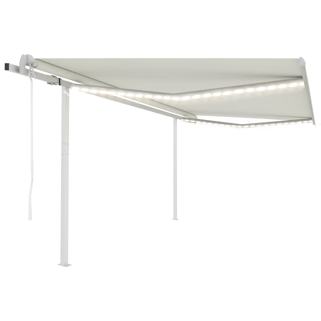 Avtomatska tenda LED + senzor 4,5×3 m krem