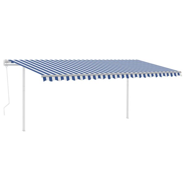Avtomatsko zložljiva tenda s stebrički 5x3 m modra in bela - Image 2