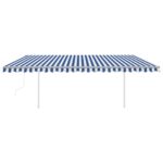Avtomatsko zložljiva tenda s stebrički 5x3 m modra in bela - Image 3