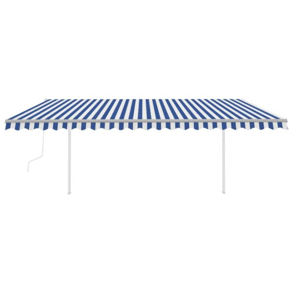 Avtomatsko zložljiva tenda s stebrički 5x3 m modra in bela - Image 3