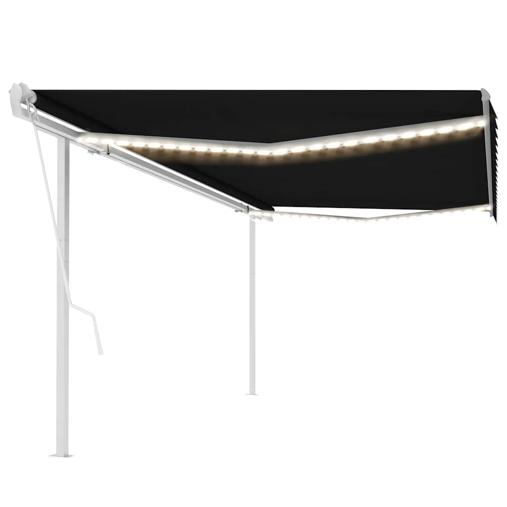 Avtomatska tenda LED + senzor 5×3 m antracitna