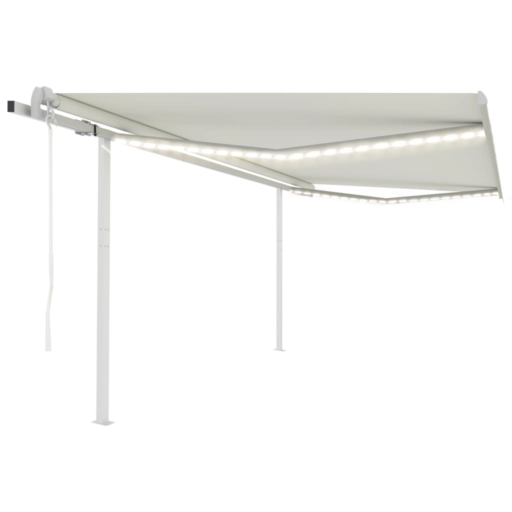 Avtomatska tenda LED + senzor 4,5×3,5 m krem