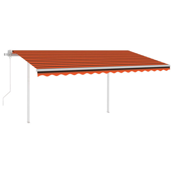 Avtomatska tenda LED + senzor 4,5x3,5 m oranžna in rjava - Image 2