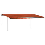 Avtomatsko zložljiva tenda s stebrički 6x3,5 m oranžna in rjava - Image 2
