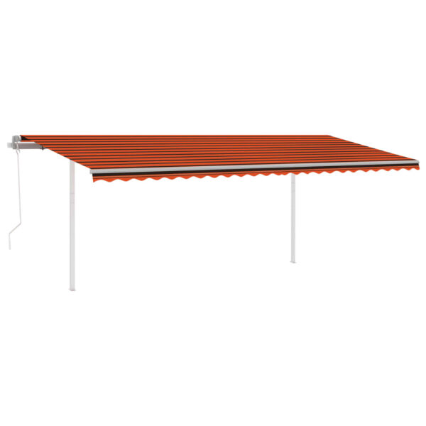 Avtomatsko zložljiva tenda s stebrički 6x3,5 m oranžna in rjava - Image 2