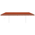 Avtomatsko zložljiva tenda s stebrički 6x3,5 m oranžna in rjava - Image 3