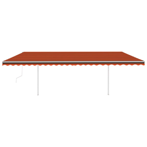 Avtomatsko zložljiva tenda s stebrički 6x3,5 m oranžna in rjava - Image 3