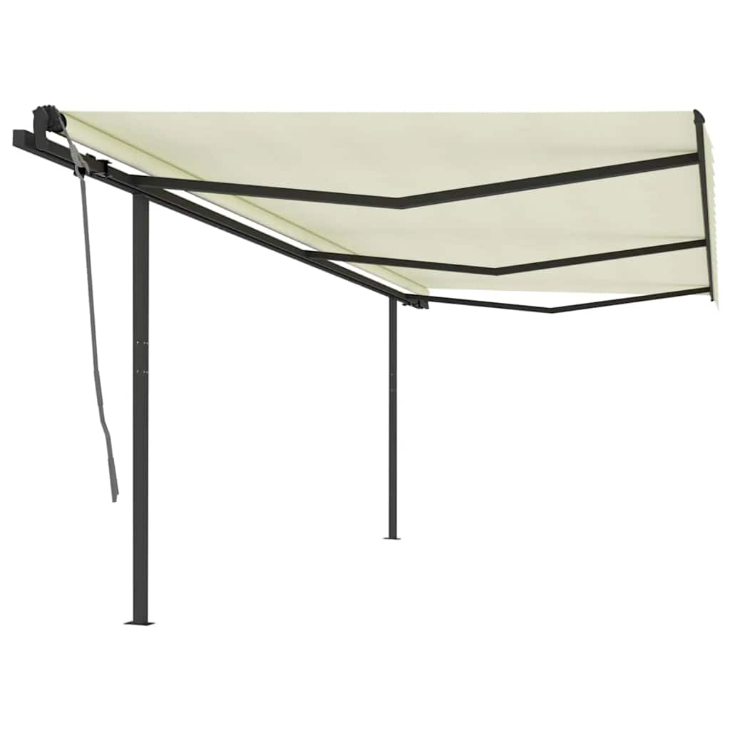 Avtomatsko zložljiva tenda s stebrički 6×3 m krem