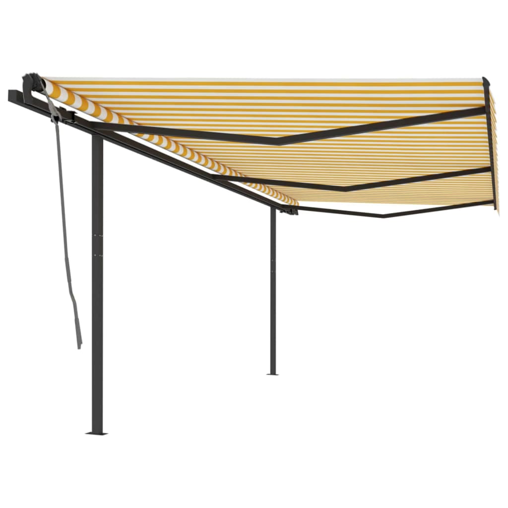 Avtomatsko zložljiva tenda s stebrički 6×3 m rumena in bela