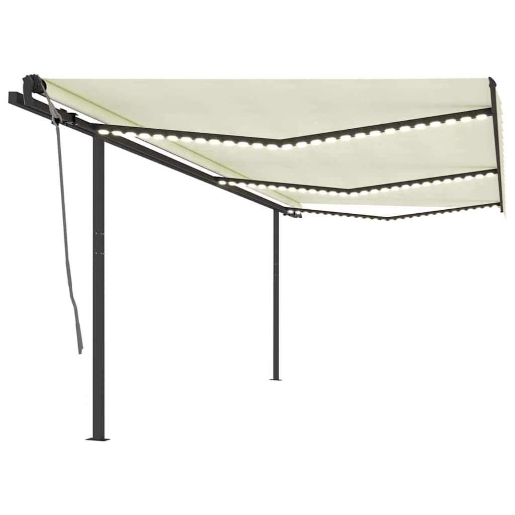 Avtomatska tenda LED + senzor 6×3 m krem