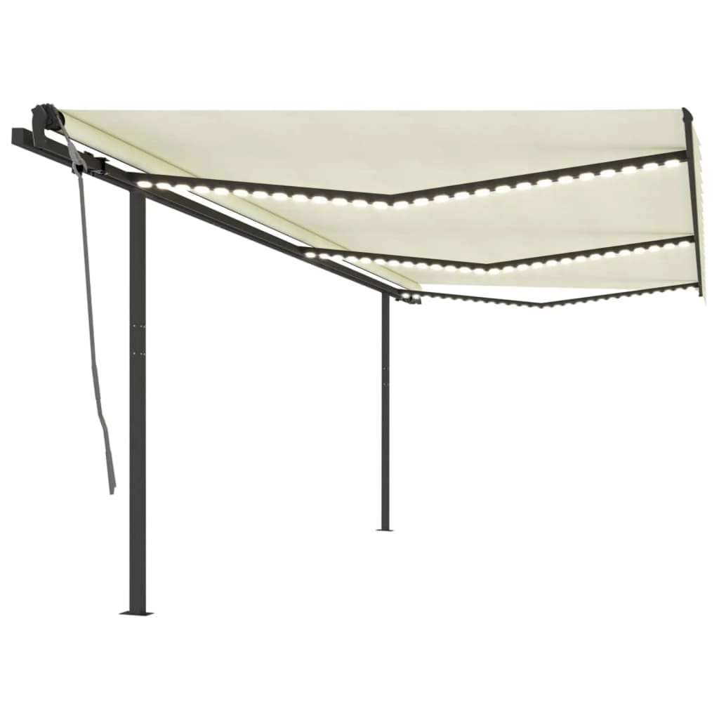 Avtomatska tenda LED + senzor 6×3,5 m krem